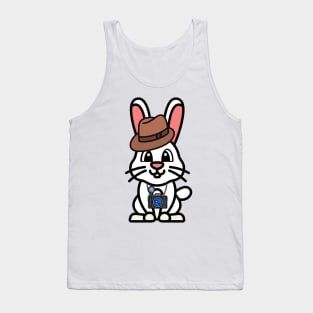 Funny bunny is holding a camera Tank Top